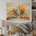 thumbnail image 1 of Designart "Bicycle modern Fusion Painting II" Transportation Print on Natural Pine Wood, 1 of 5