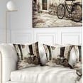 thumbnail image 1 of Designart Bicycle with Shopping Bag - Landscape Photo Throw Pillow - 18x18, 1 of 5