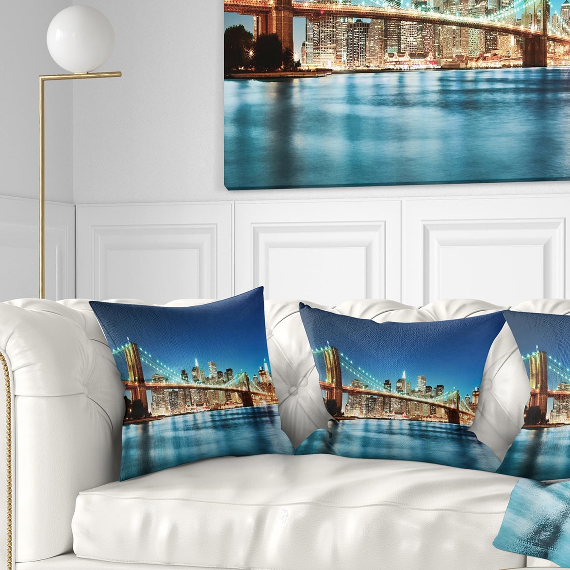 Designart Big Apple New York - Cityscape Photo Throw Pillow - 18x18