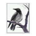 thumbnail image 1 of Designart 'Big Crow Sitting On A Branch' Traditional Framed Canvas Wall Art Print, 1 of 5