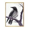 thumbnail image 1 of Designart 'Big Crow Sitting On A Branch' Traditional Framed Canvas Wall Art Print, 1 of 5