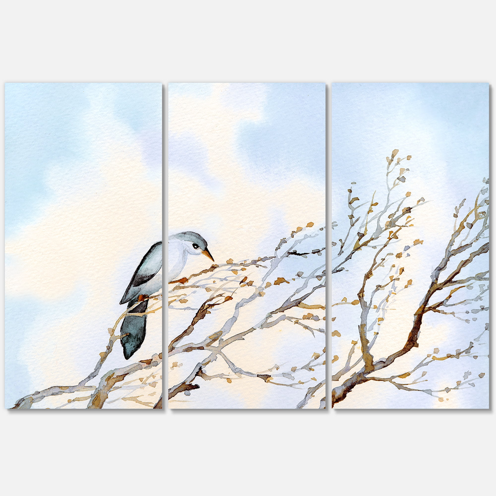 Designart ' Big Old Barren Twig Yard ' Traditional Canvas Wall Art Print