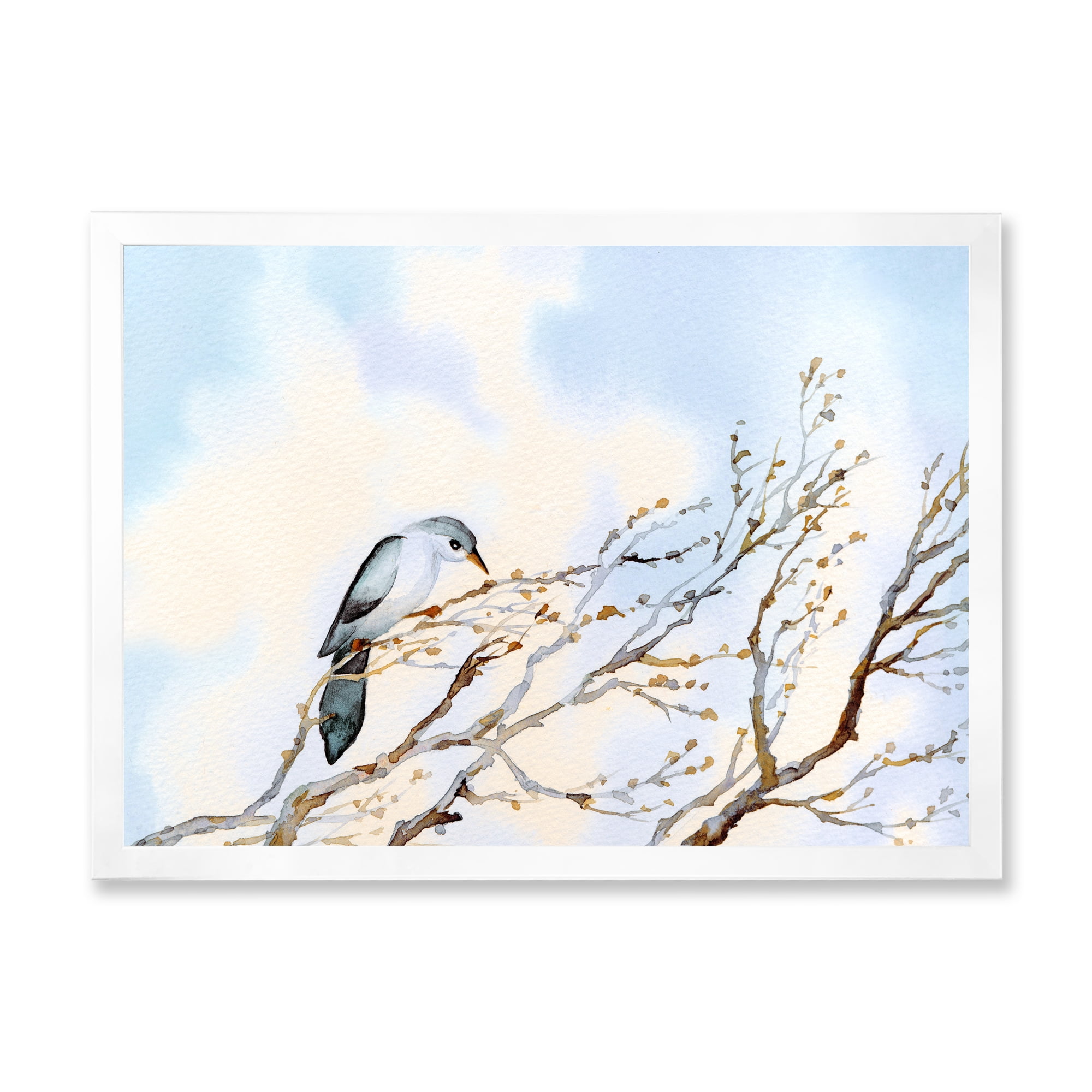 Designart 'Big Old Barren Twig Yard' Traditional Framed Art Print