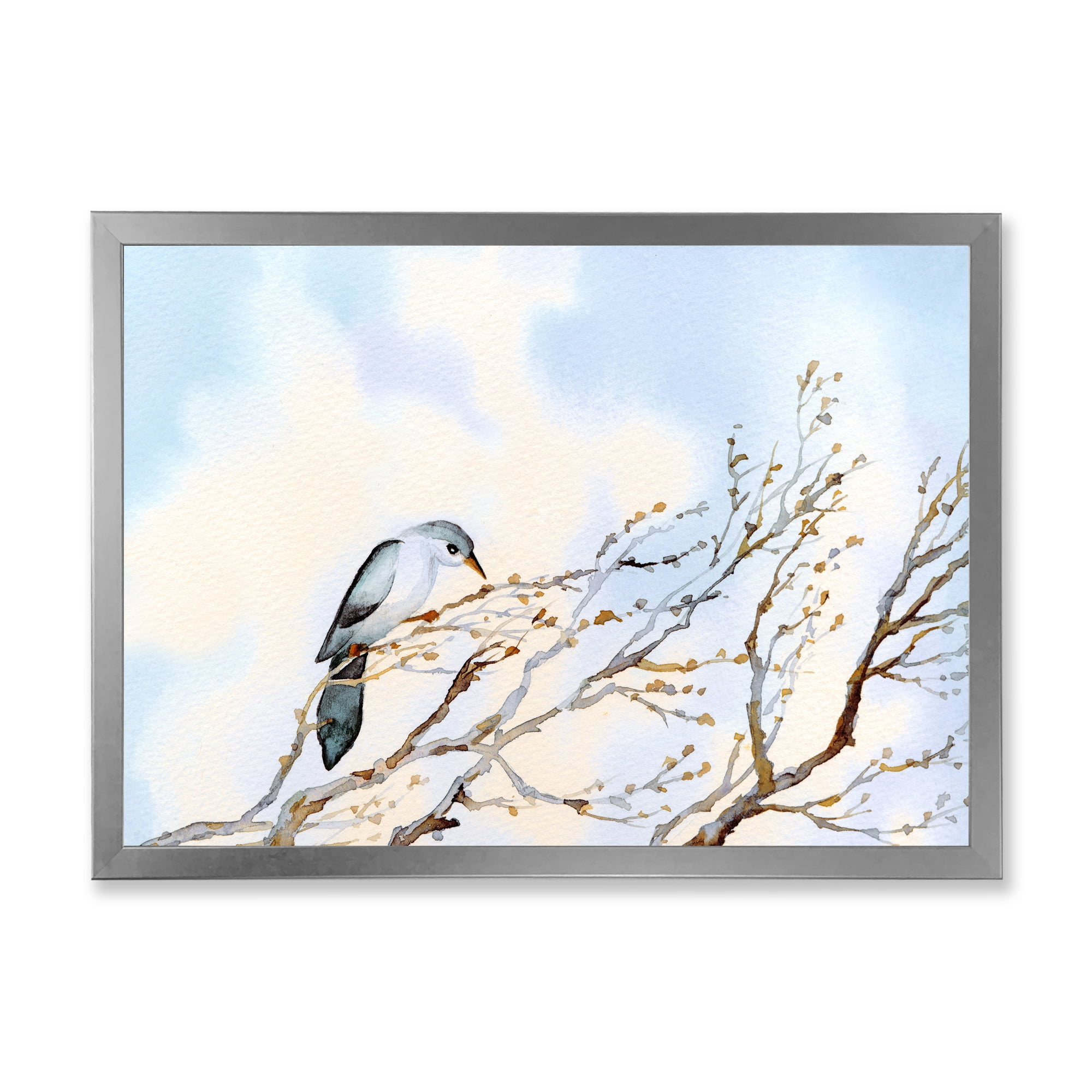 Designart 'Big Old Barren Twig Yard' Traditional Framed Art Print
