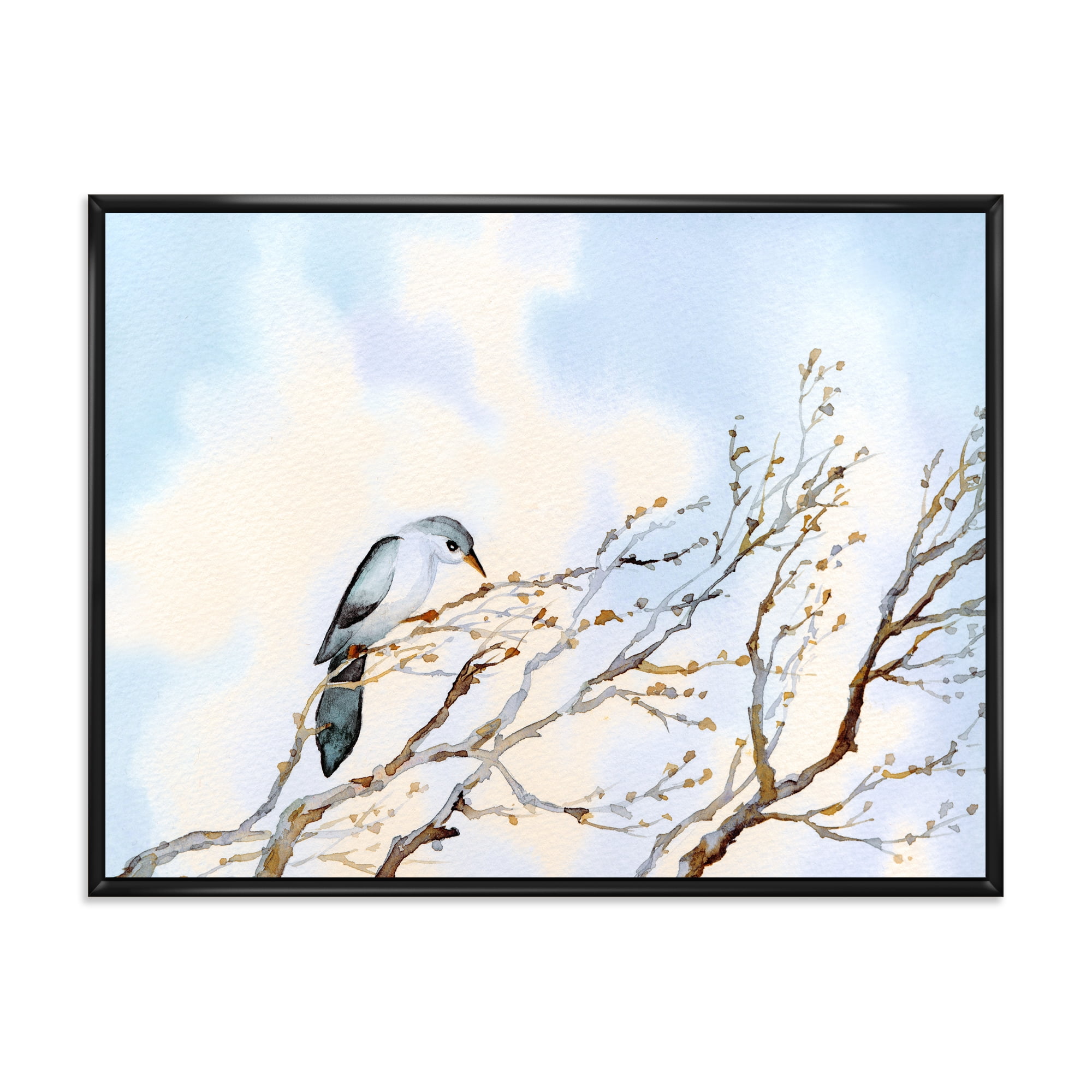 Designart 'Big Old Barren Twig Yard' Traditional Framed Canvas Wall Art Print