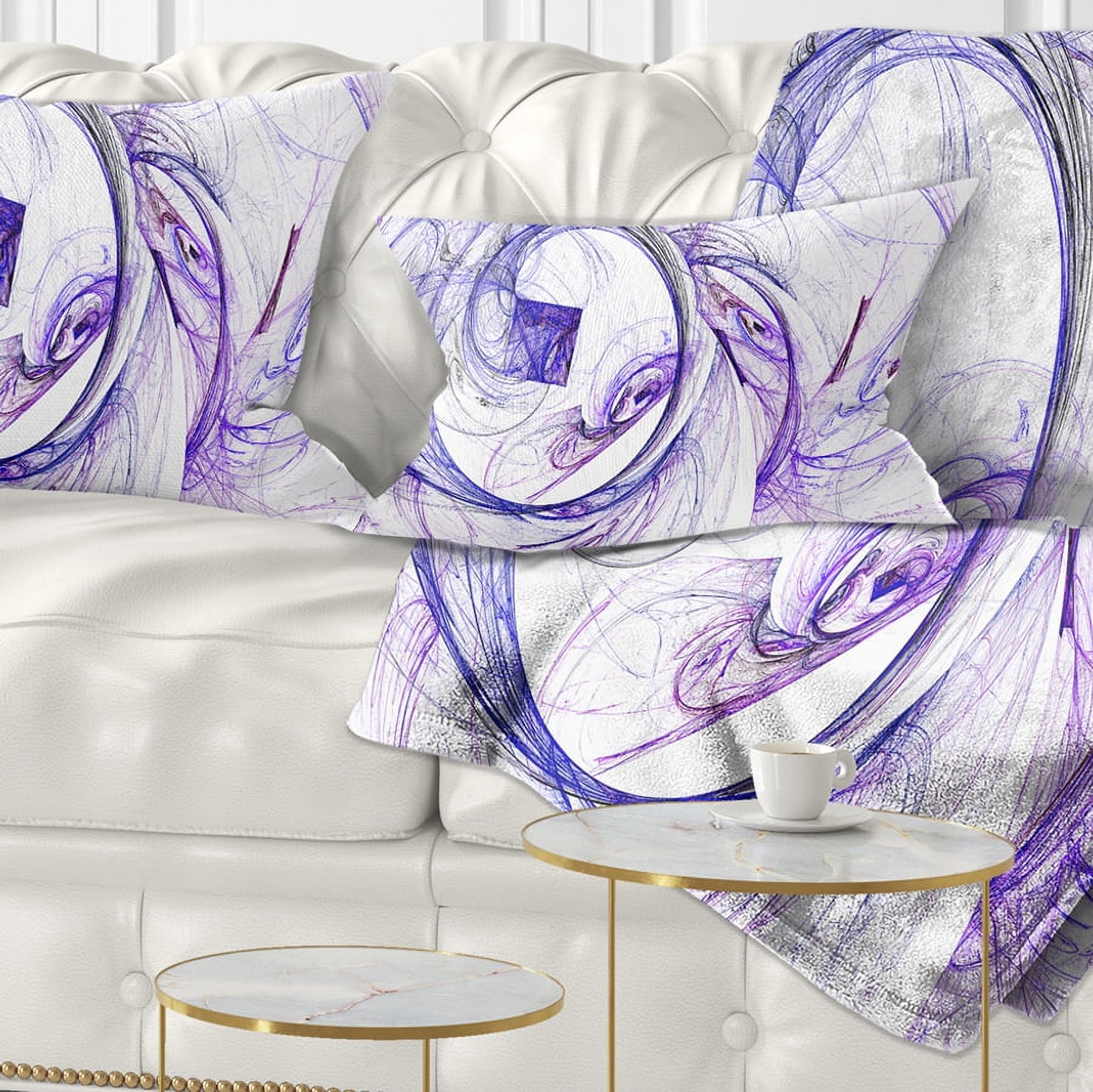 Designart Billowing Smoke Blue - Abstract Throw Pillow - 12x20