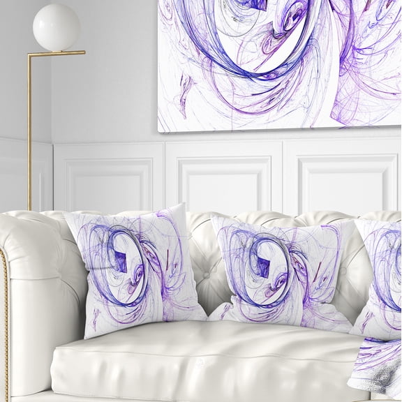 Designart Billowing Smoke Blue - Abstract Throw Pillow - 16x16