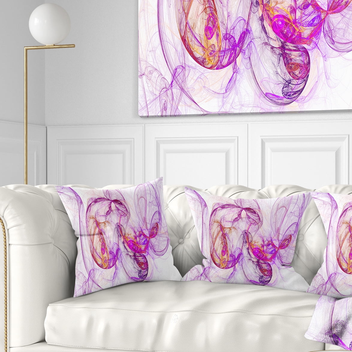 Designart Billowing Smoke Magenta - Abstract Throw Pillow - 18x18