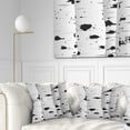 thumbnail image 1 of Designart Birch Tree Black and White Texture - Modern Landscape Printed Throw Pillow - 16x16, 1 of 5