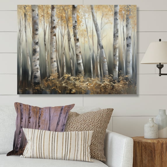 Designart "Birch Tree Forest Wonderland III" Tree Wall Decor