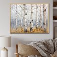 thumbnail image 1 of Designart "Birch Trees: Minimalist Scenery I" Tree Birch Floater Framed Canvas Wall Art, 1 of 5