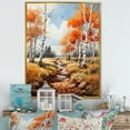 thumbnail image 1 of Designart "Birch Woods Autumn VI" Floral Floater Framed Canvas Print, 1 of 7