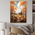 thumbnail image 1 of Designart "Birch Woods Autumn VII" Floral Floater Framed Canvas Print, 1 of 7