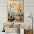 thumbnail image 1 of Designart "Birch Woods Autumn VIII" Floral Floater Framed Wall Art Print, 1 of 1
