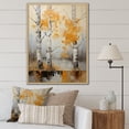thumbnail image 1 of Designart "Birch Woods Autumn VIII" Floral Floater Framed Wall Art Print, 1 of 7