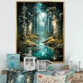 thumbnail image 1 of Designart "Birch Woods captivate Forest V" Floral Floater Framed Canvas Art Print, 1 of 7