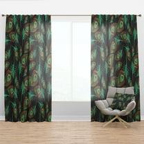 Designart 'Bird Feathers V' Southwestern Curtain Panel