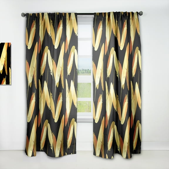 Designart 'Bird Feathers VI' Southwestern Curtain Panel