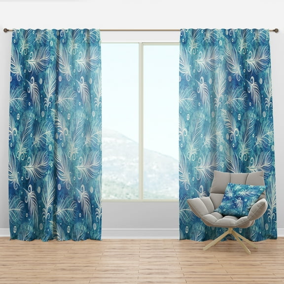 Designart 'Bird Feathers VIII' Southwestern Curtain Panel