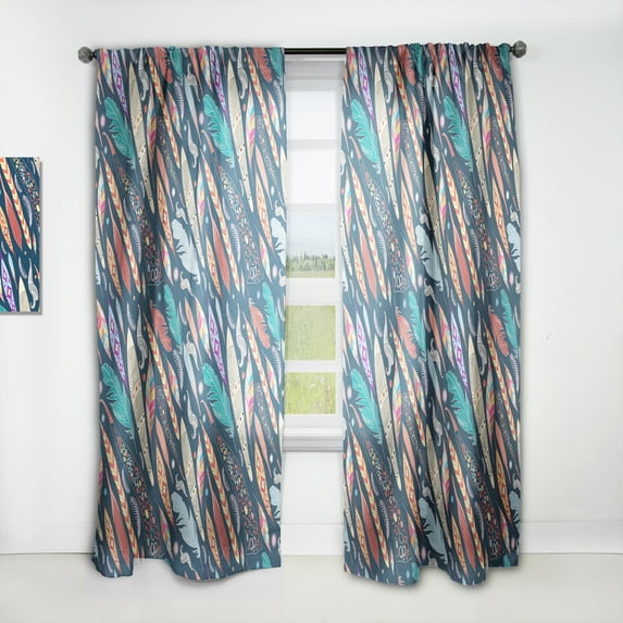 Designart 'Bird Feathers XX' Southwestern Curtain Panel
