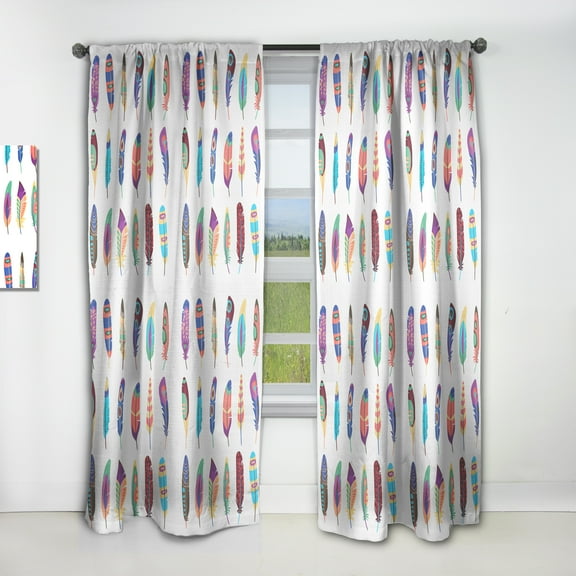 Designart 'Bird Feathers XXI' Southwestern Curtain Panel