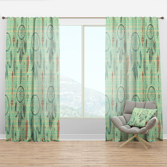 Designart 'Bird Feathers XXII' Southwestern Curtain Panel