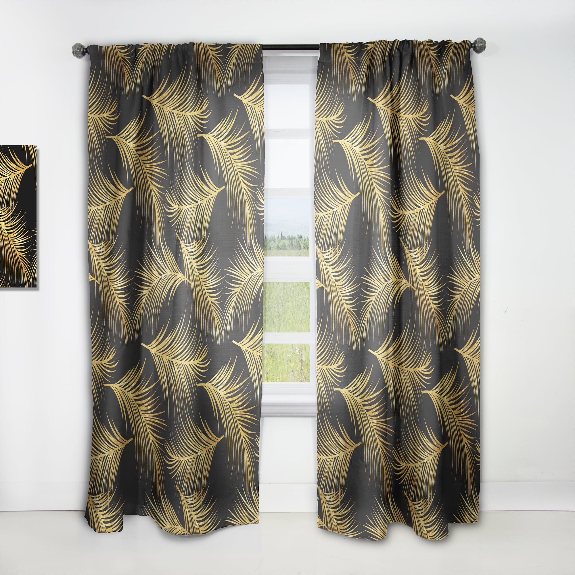 Designart 'Bird Feathers XXIII' Modern & Contemporary Curtain Panel