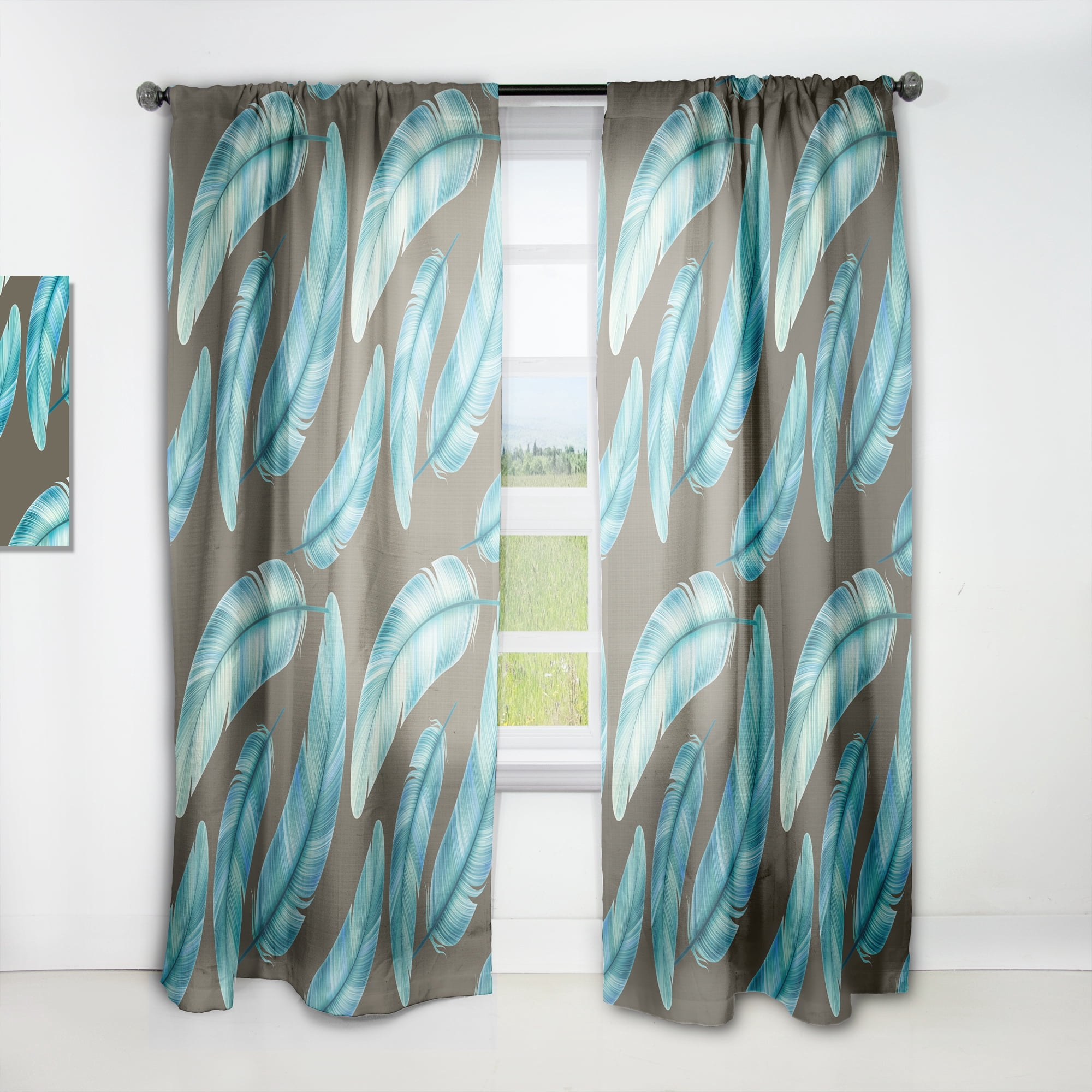 Designart 'Bird Feathers XXVII' Southwestern Curtain Panel