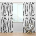 thumbnail image 1 of Designart 'Bird Feathers XXVIII' Vintage Blackout Curtain Panel, 1 of 4