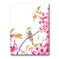 thumbnail image 1 of Designart ' Bird Sitting On Cherry Blossom ' Traditional Canvas Wall Art Print, 1 of 4
