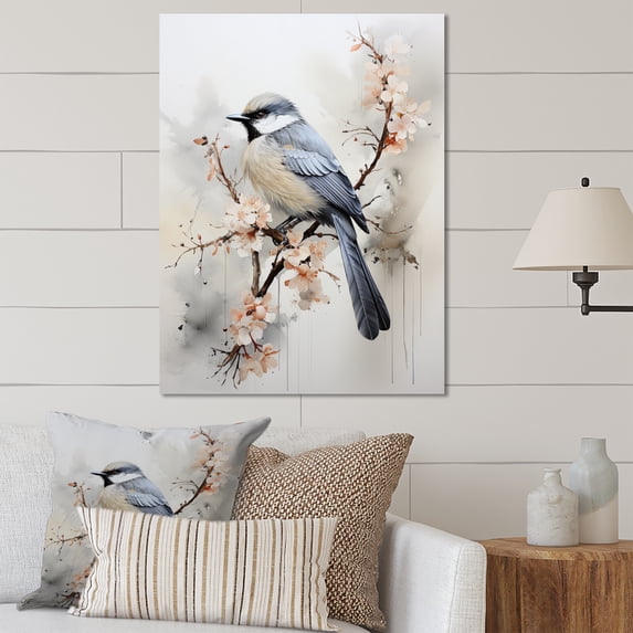 Designart "Bird Sumi Asian beauty II" Asian Metal Wall Decor