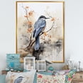 thumbnail image 1 of Designart "Bird Sumi Asian beauty III" Asian Floater Framed Wall Art Living Room, 1 of 7