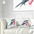 thumbnail image 1 of Designart Bird in Blue and Red - Watercolor Animal Throw Pillow - 16x16, 1 of 5