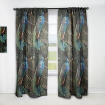 Designart 'Birds Cage and Tails Of Peacocks' Farmhouse Curtain Panel