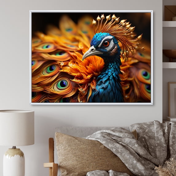Designart "Birds Of Paradise landscape VI" Animals Floater Framed Canvas Print