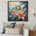 thumbnail image 1 of Designart "Birds Of Paradise love V" Floral Floater Framed Wall Art Print, 1 of 7