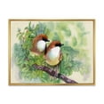 thumbnail image 1 of Designart 'Birds Of Spring Sitting On Branch' Traditional Framed Canvas Wall Art Print, 1 of 1