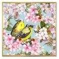thumbnail image 1 of Designart 'Birds On Pink Cherry Sakura and Apple Flowers II' Traditional Framed Canvas Wall Art Print, 1 of 5