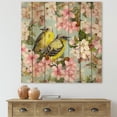 thumbnail image 1 of Designart 'Birds On Pink Cherry Sakura and Apple Flowers II' Traditional Print on Natural Pine Wood, 1 of 5