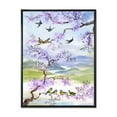 thumbnail image 1 of Designart 'Birds Sitting On Cherry Branch' Traditional Framed Canvas Wall Art Print, 1 of 5