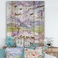 thumbnail image 1 of Designart 'Birds Sitting On Cherry Branch' Traditional Print on Natural Pine Wood, 1 of 5