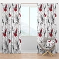 thumbnail image 1 of Designart 'Birds With Pattern' Farmhouse Blackout Curtain Panel, 1 of 4