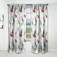 thumbnail image 1 of Designart 'Birds With Pattern' Farmhouse Curtain Panel, 1 of 5