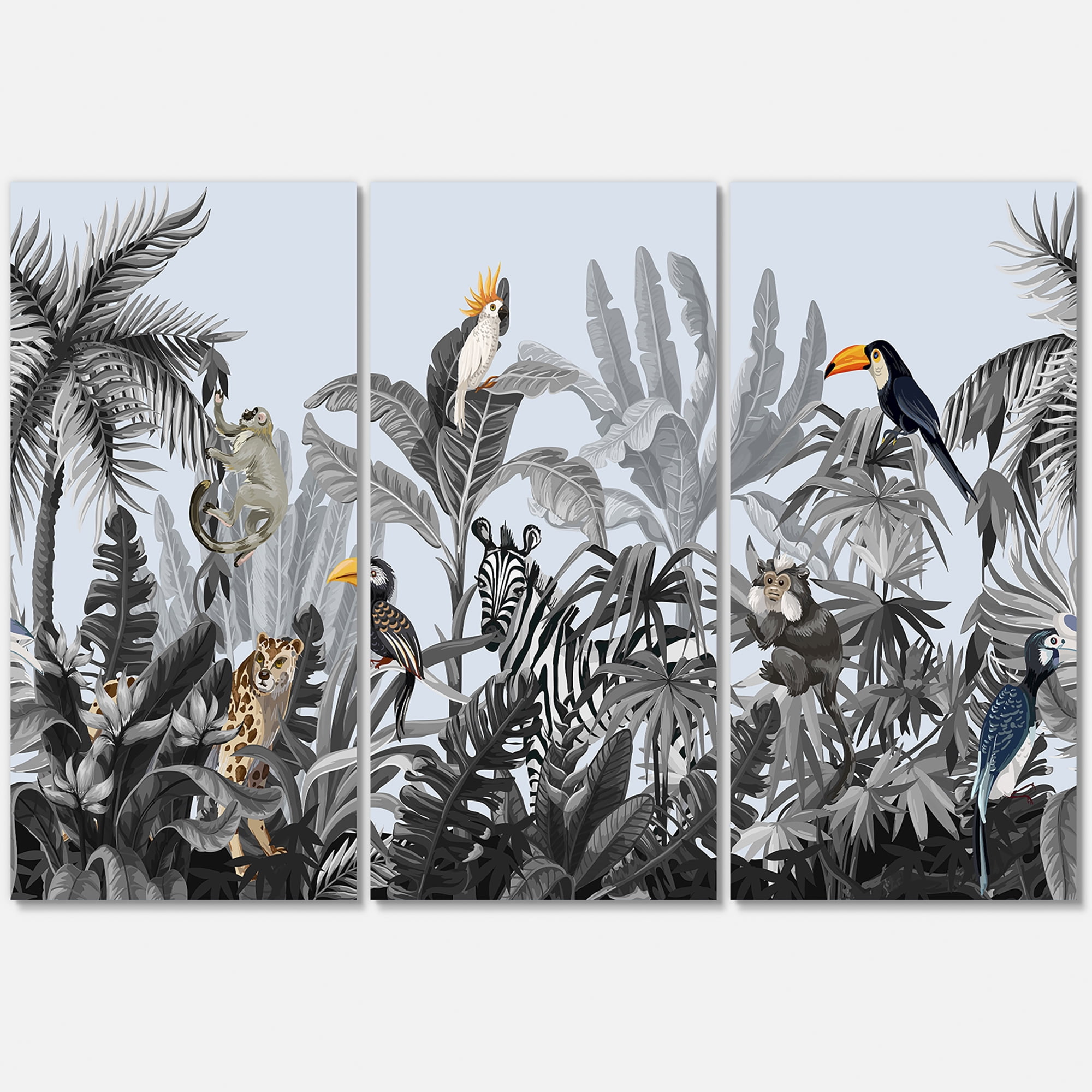 Designart ' Birds and Peonies With Chinoiserie VIII ' Farmhouse Canvas Wall Art Print