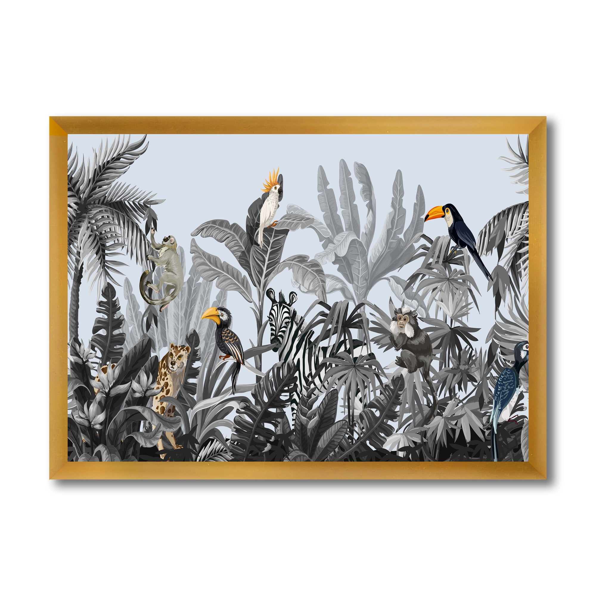 Designart 'Birds and Peonies With Chinoiserie VIII' Farmhouse Framed Art Print