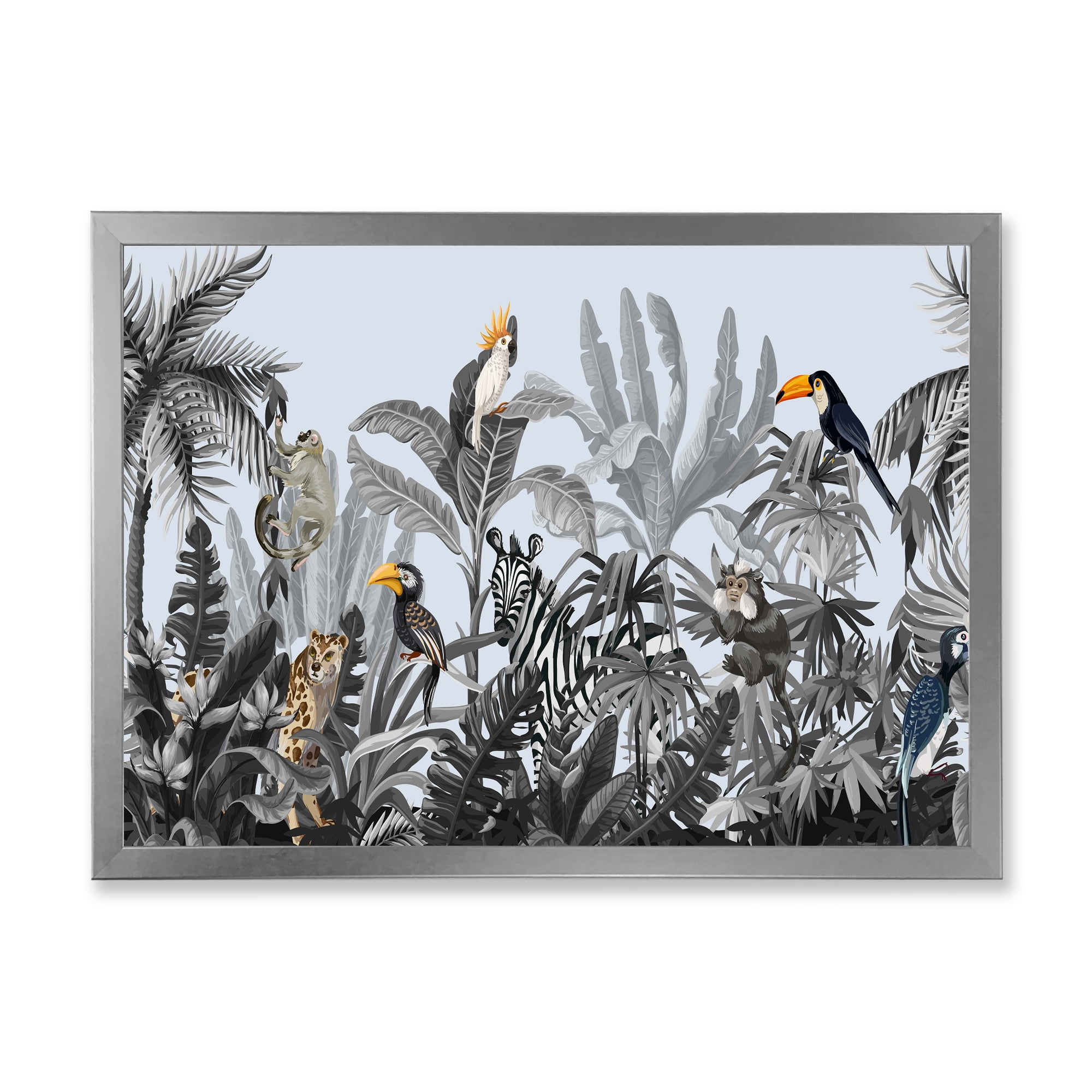 Designart 'Birds and Peonies With Chinoiserie VIII' Farmhouse Framed Art Print