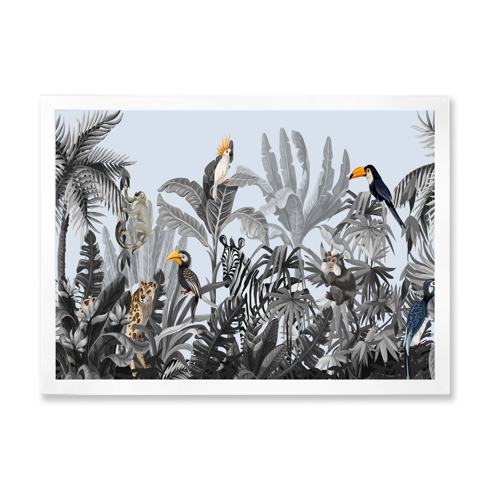 Designart 'Birds and Peonies With Chinoiserie VIII' Farmhouse Framed Art Print