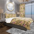 thumbnail image 1 of Designart 'Birds and Pink Roses Floral Pattern' Modern & Contemporary Duvet Cover Set, 1 of 4