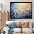 thumbnail image 1 of Designart "Birds in Gold and Blue Amid Floral Trees" Animals Framed Wall Art - Modern Farmhouse Gold Bird Entryway Framed Wall Art Print, 1 of 6
