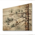 thumbnail image 1 of Designart "Birds in Pine Trees A Natural Harmony II" Animals Print on Natural Pine Wood, 1 of 5